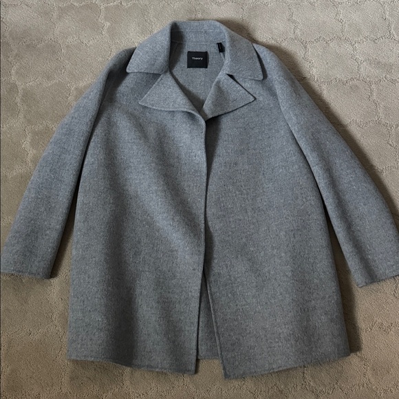 Theory Overlay DF New Divide Luxe Wool Cashmere Open Coat P